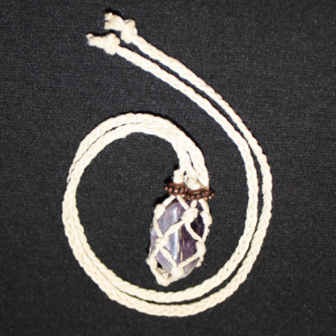 Gemstone in a Macramé Pouch